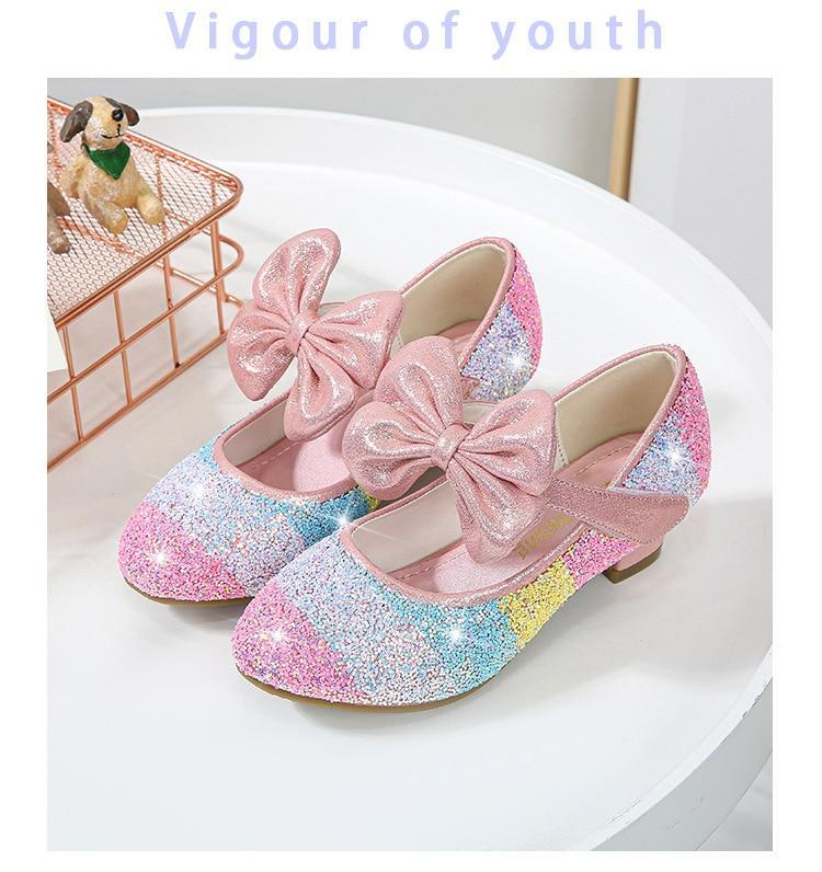 Girls High Heel Princess Crystal Shoes - MomyMall