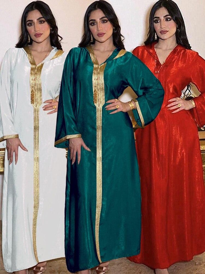 Moroccan Kaftan Hooded Robe - MomyMall