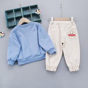 Boy Letter Sweater Autumn Cotton Anpanman 2 Pcs Suits - MomyMall