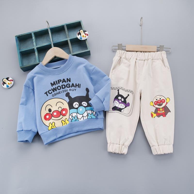 Boy Letter Sweater Autumn Cotton Anpanman 2 Pcs Suits - MomyMall