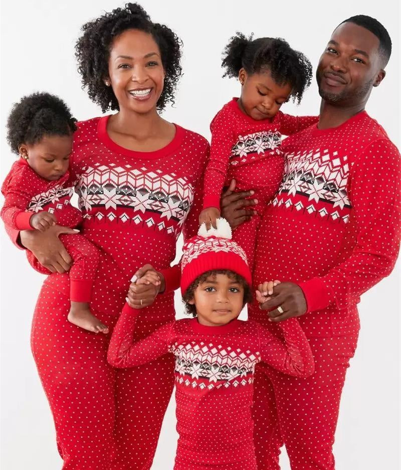 Family Matching Christmas Family Look Print Home Pajamas - MomyMall