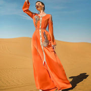 Morocco Luruxy Orange Caftan - MomyMall
