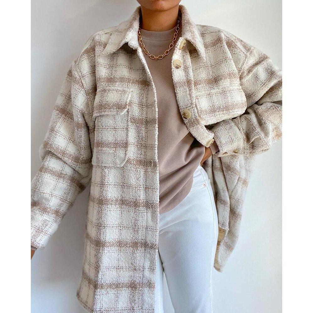 Plaid Oversized Tweed Shacket