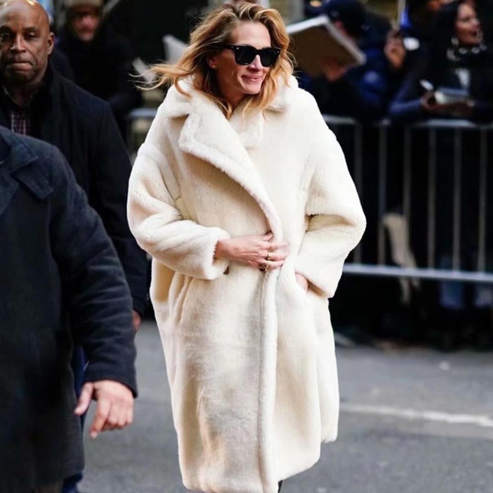 Oversized Long Faux Fur Teddy Coat