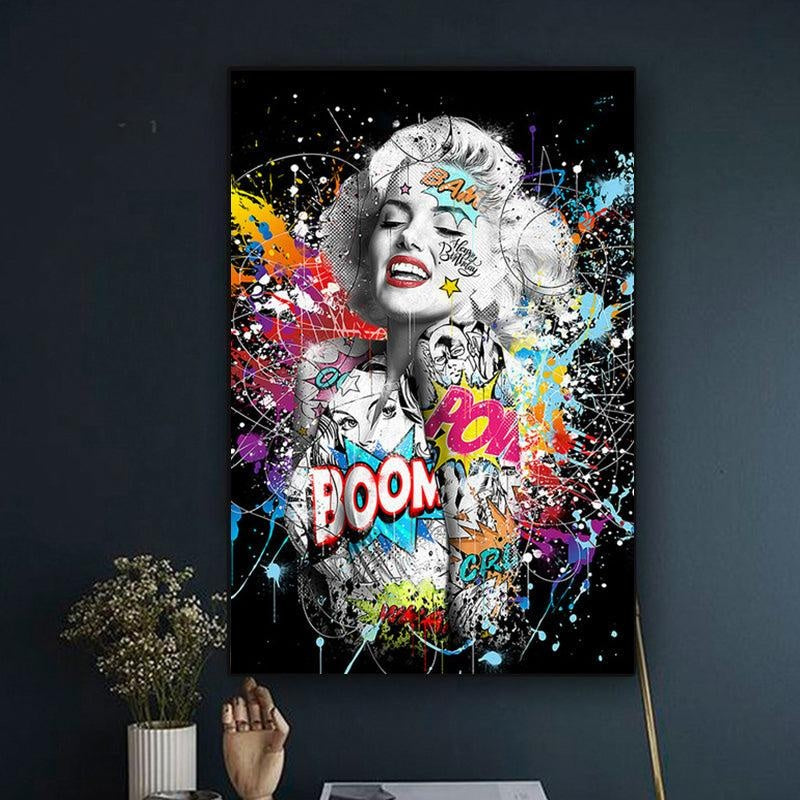 Marilyn Monroe Graffiti Canvas Print - MomyMall