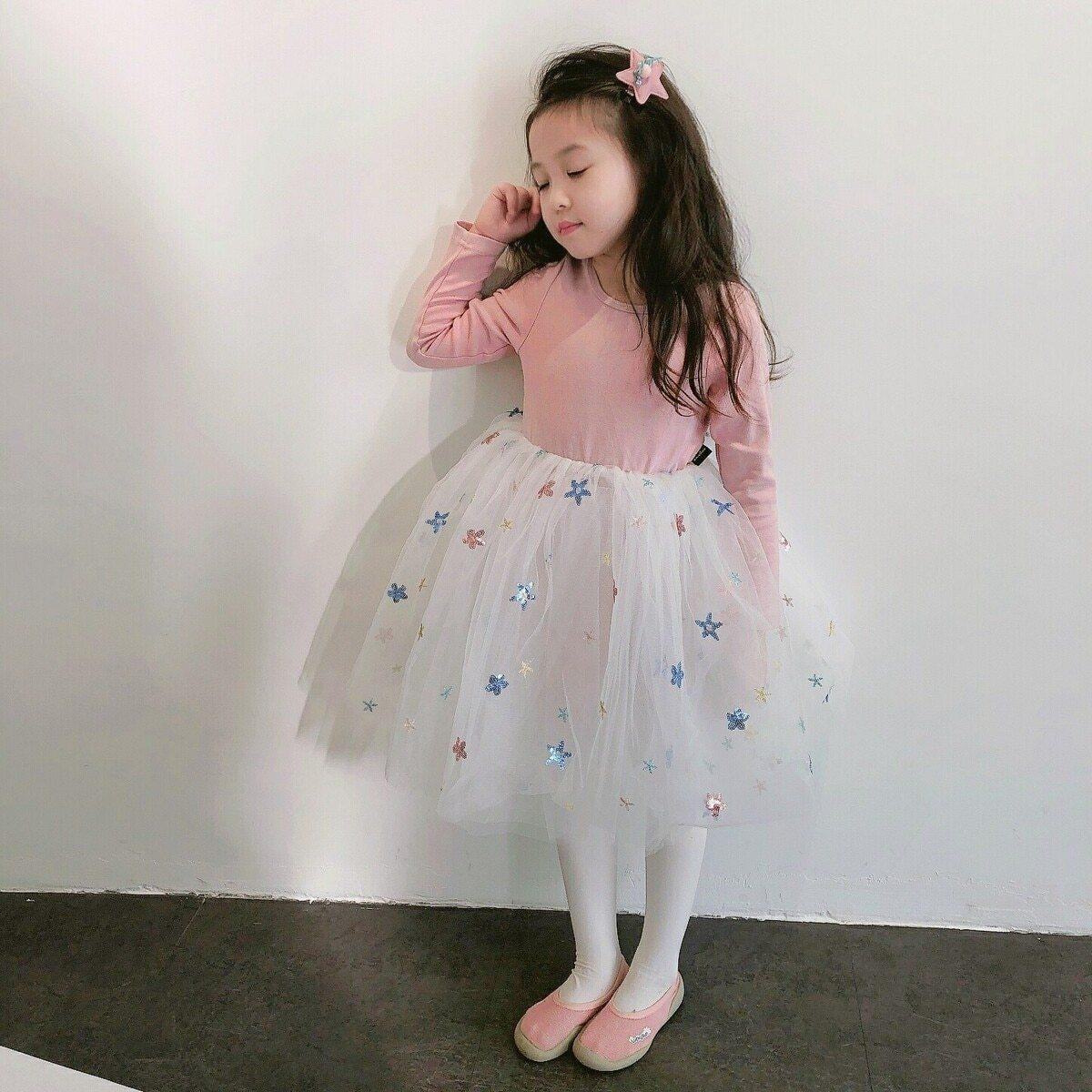 Fashion Girls Tutu Dress Fall Winter Dancing Birthday Princess Dresses 2-7T - MomyMall