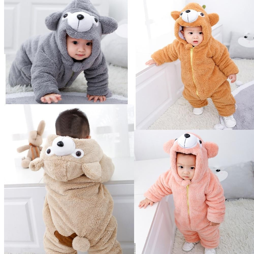 Baby Rompers Cartoon Winter Newborn Thicken Jumpsuits - MomyMall