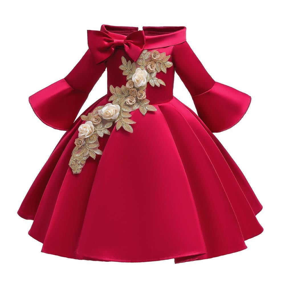 Girls Dress Embroider Elegant Tutu Princess Birthday Evening Dresses 2-10 Years - MomyMall