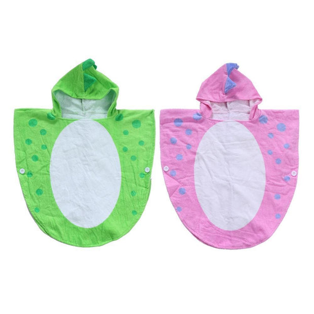 Kids Girl Boy Bathrobe Dinosaur Hooded Pajamas Beach Towel - MomyMall