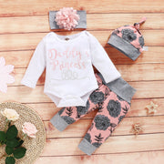 Longsleeve "Daddy's Princess" Floral Printed Baby Set - MomyMall Pink / 12-18 Months