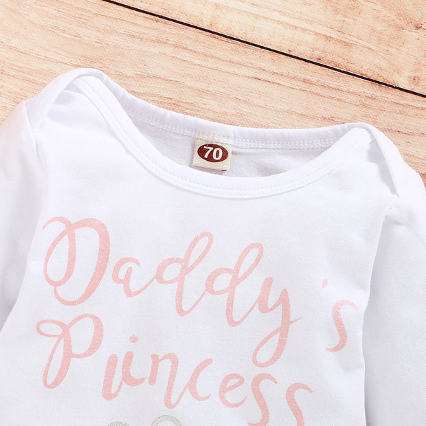 Longsleeve "Daddy's Princess" Floral Printed Baby Set - MomyMall