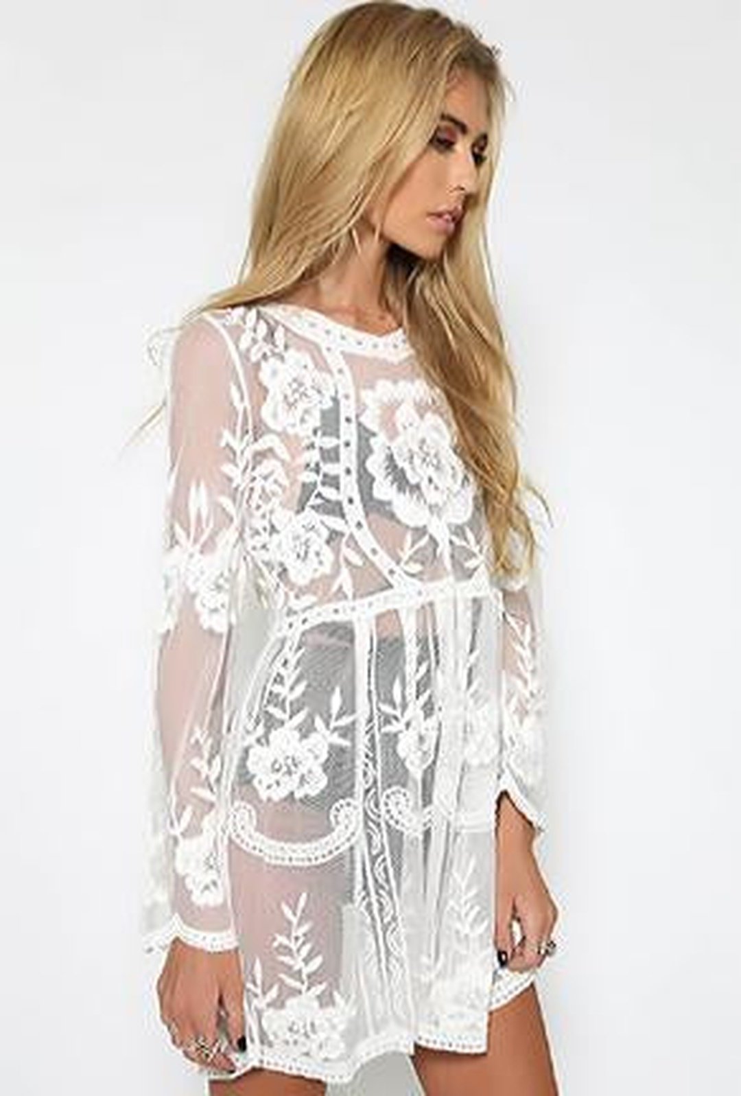 JAE - SHEER FLORAL LACE DRESS