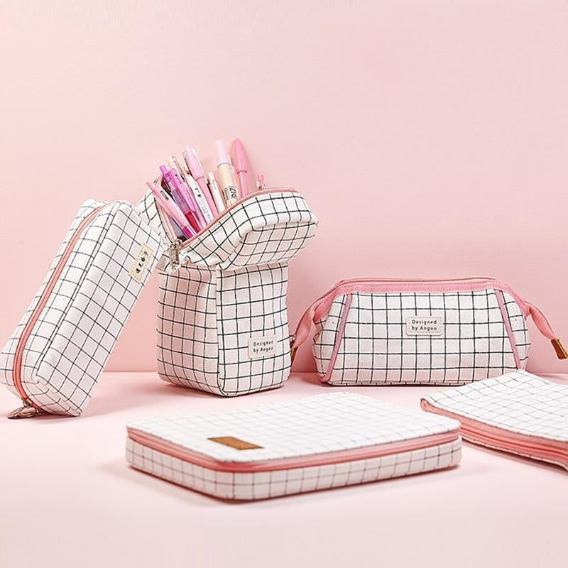 Pink & White Pencil Case - MomyMall