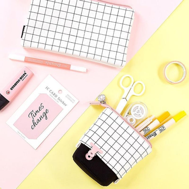 Pink & White Pencil Case - MomyMall