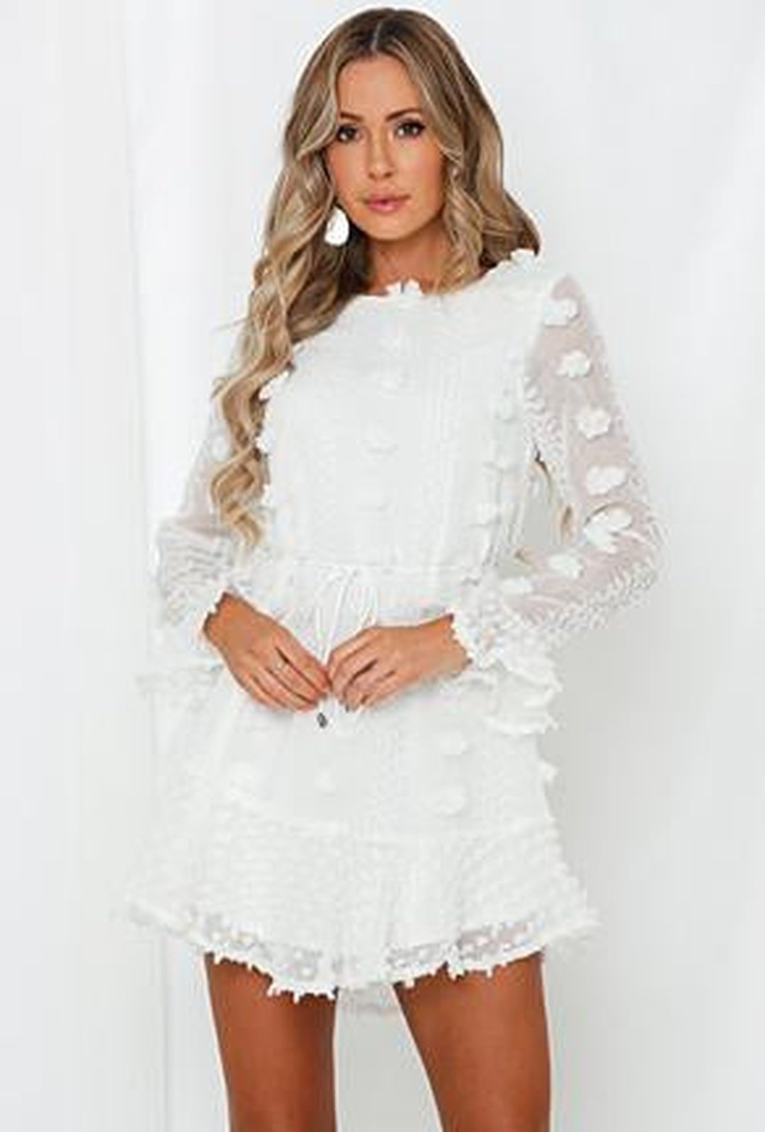 KATIE - SHEER LACE DOT DRESS