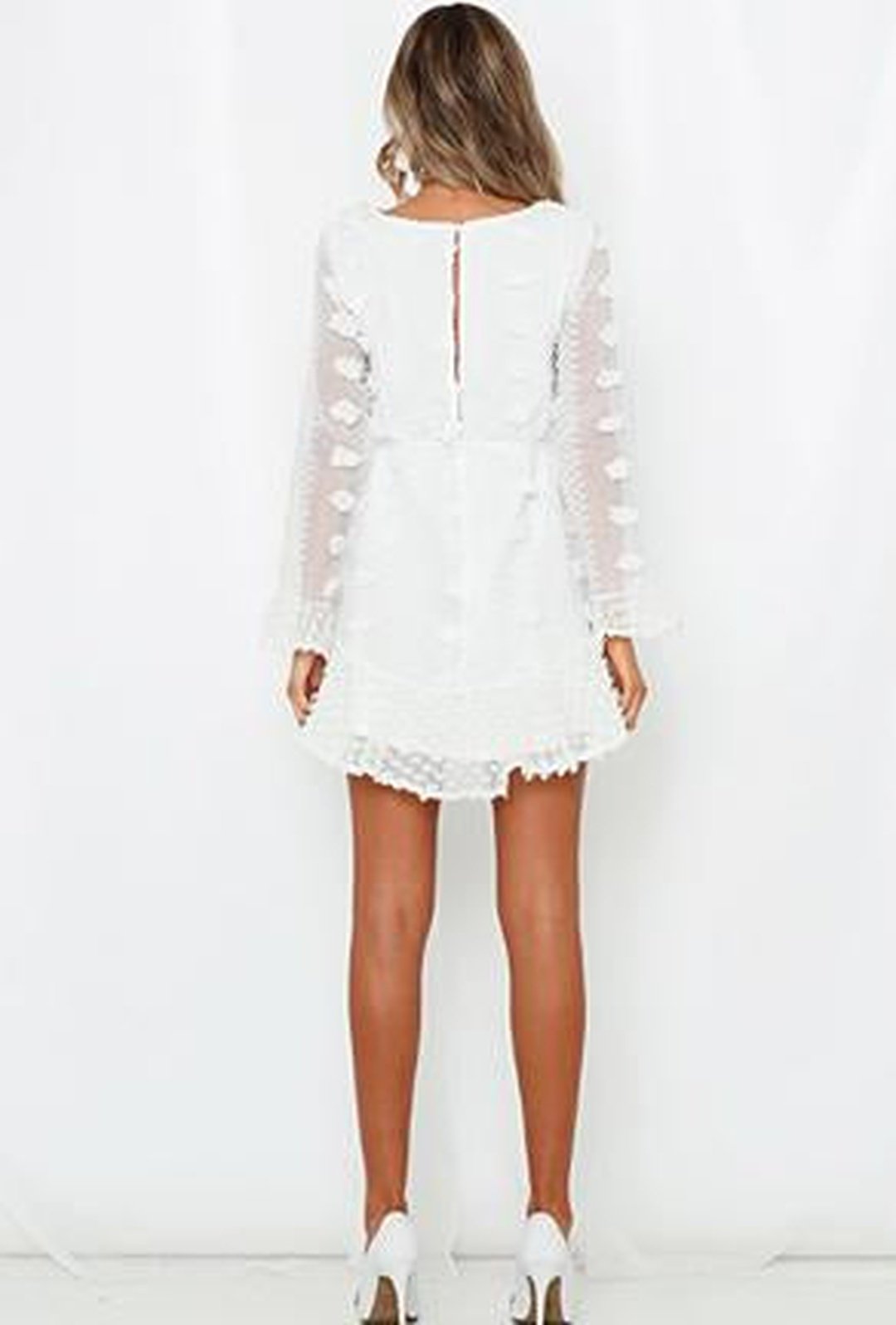 KATIE - SHEER LACE DOT DRESS