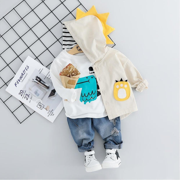 Kid Baby Boy Clothing Sets Cartoon Fashion Suit 3 Pcs 1-4 Y - MomyMall