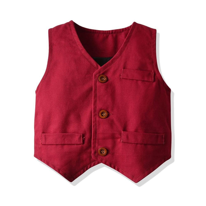 Kid Boy Formal Suit Boy Vest Set 4 Pcs - MomyMall