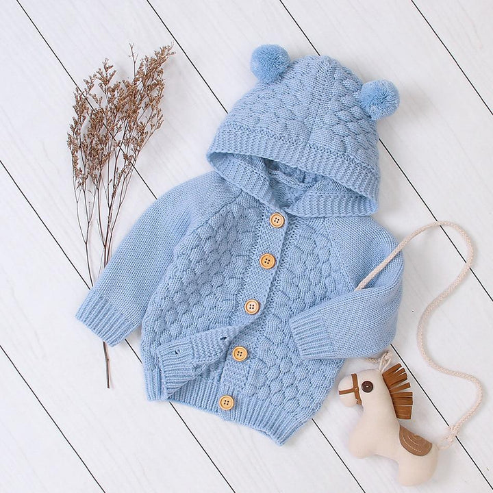 Baby Boy Girls Autumn Knitted Sweater Warm Soft Coats Outerwear - MomyMall