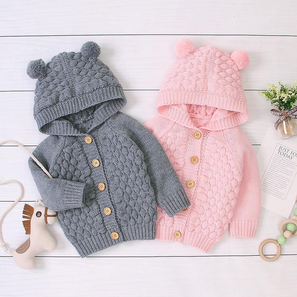 Baby Boy Girls Autumn Knitted Sweater Warm Soft Coats Outerwear - MomyMall