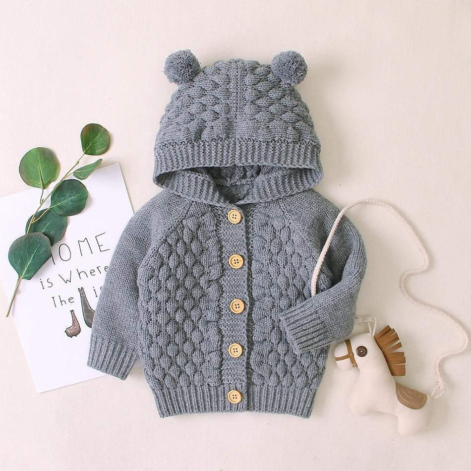 Baby Boy Girls Autumn Knitted Sweater Warm Soft Coats Outerwear - MomyMall