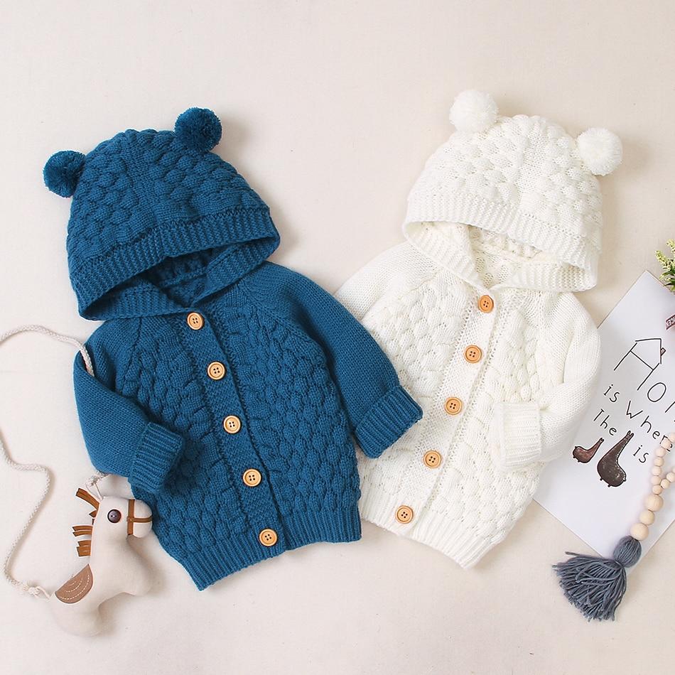 Baby Boy Girls Autumn Knitted Sweater Warm Soft Coats Outerwear - MomyMall