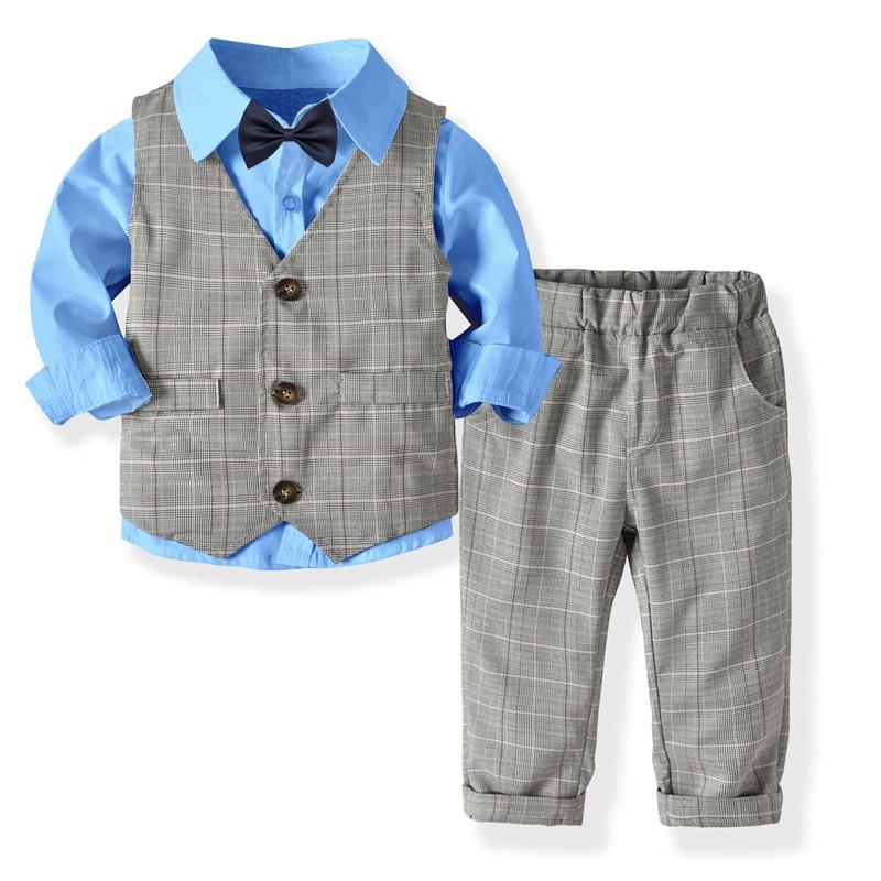 Kids Boy Formal Suits Party Birthday Gentleman 4 Pcs Set - MomyMall