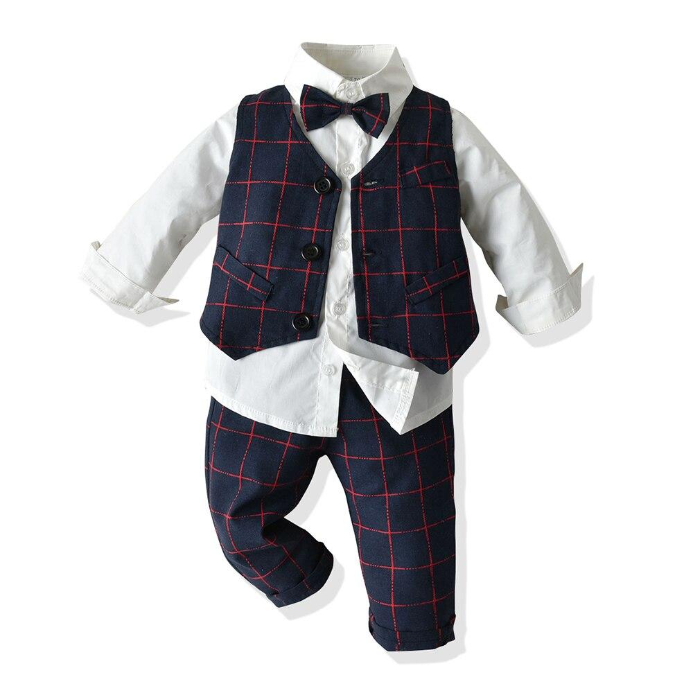 Kids Boys Formal Suits Gentleman Outfits 3Pcs Set - MomyMall