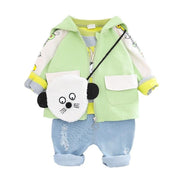 Kids Clothes Boys and Girls Suits Long Sleeve Korean Style 3 Pcs Set 0-4 Years - MomyMall