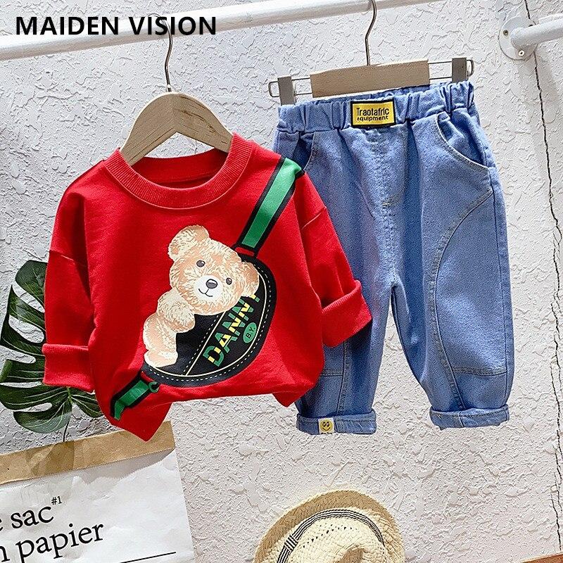 Kids Baby Boys Costume Cartoon Bear Tracksuit Sets 2 Pcs - MomyMall