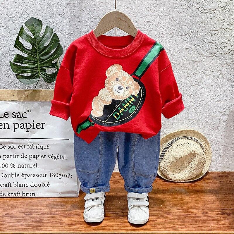 Kids Baby Boys Costume Cartoon Bear Tracksuit Sets 2 Pcs - MomyMall style2 / 3-4T