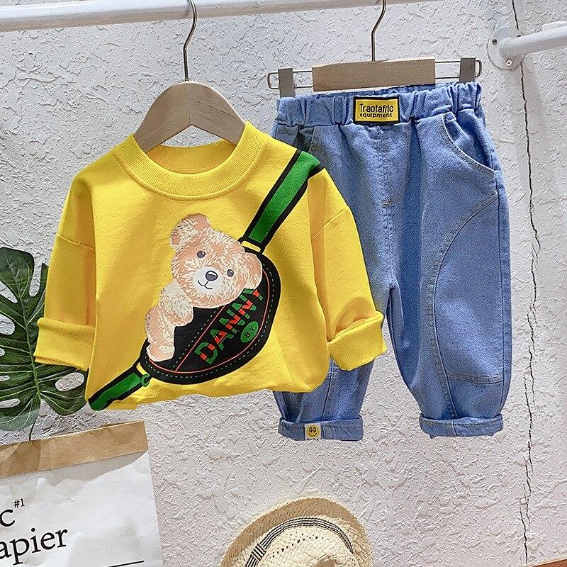 Kids Baby Boys Costume Cartoon Bear Tracksuit Sets 2 Pcs - MomyMall