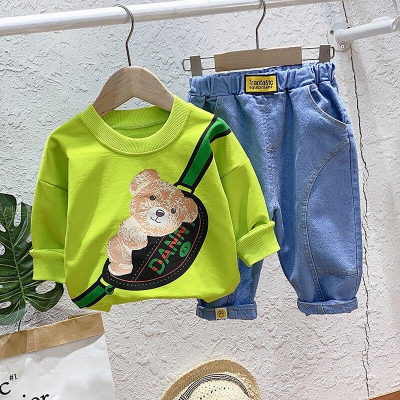 Kids Baby Boys Costume Cartoon Bear Tracksuit Sets 2 Pcs - MomyMall