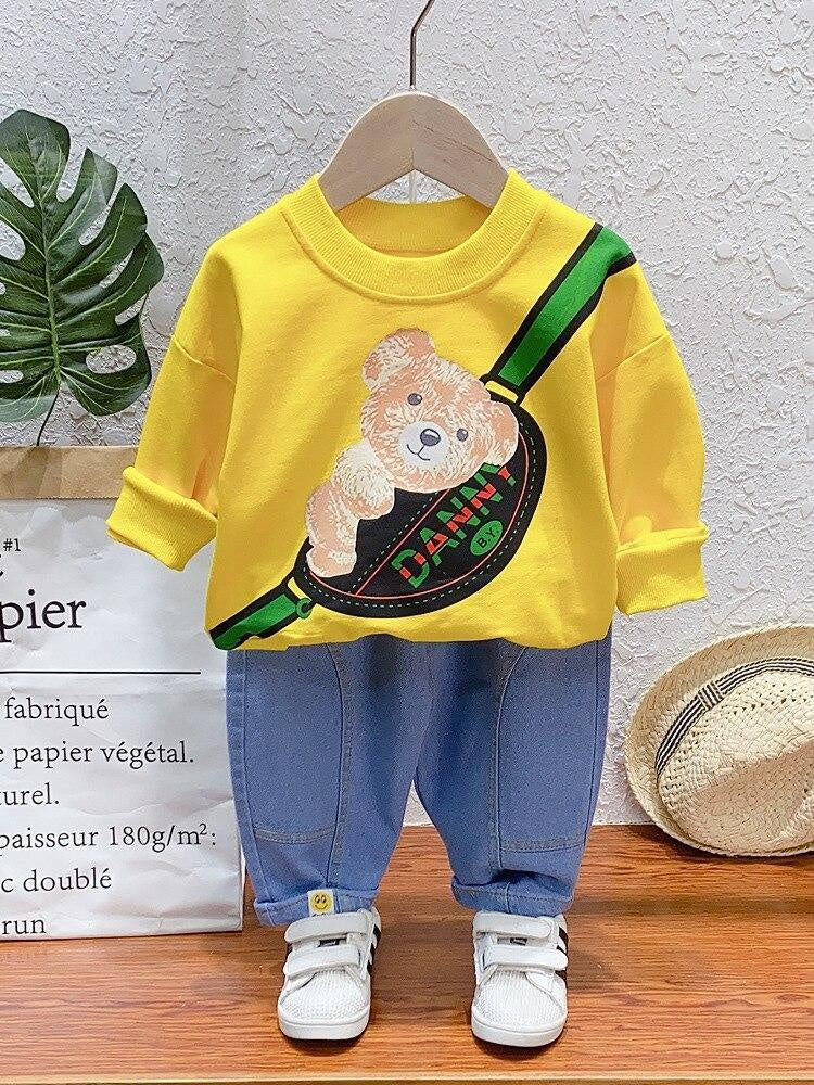 Kids Baby Boys Costume Cartoon Bear Tracksuit Sets 2 Pcs - MomyMall style3 / 3-4T