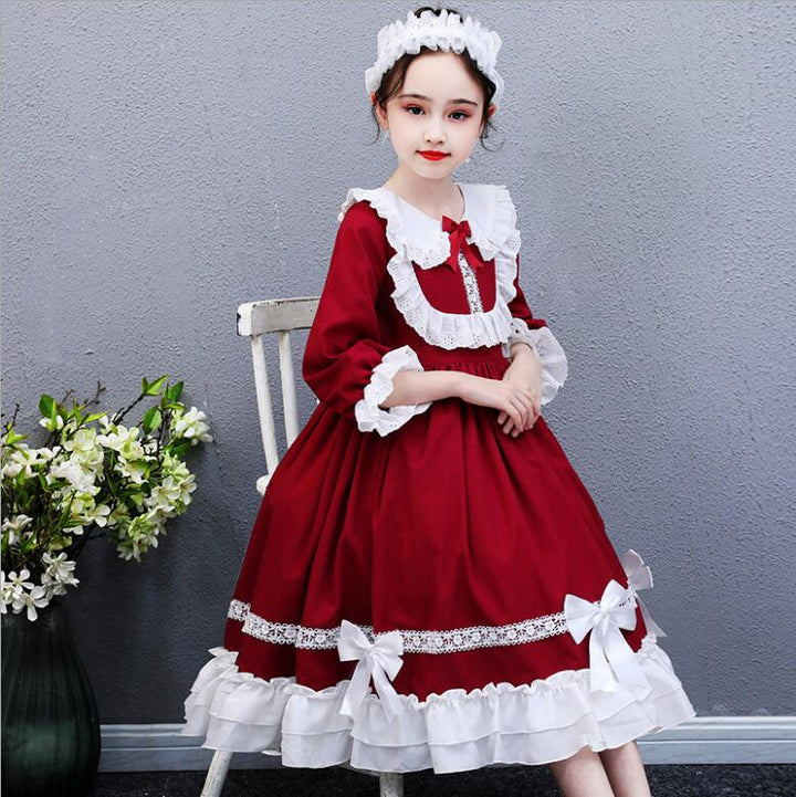Girls Kids Party Lolita Princess Elegant Christmas Dress 5-12 Years - MomyMall