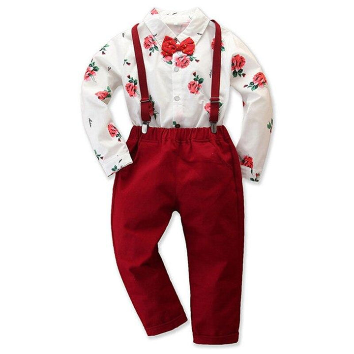 Baby Boys Set Cotton Long Sleeve Spring/Autumn 2 Pcs 3-24 Months - MomyMall red / 3-6 Months