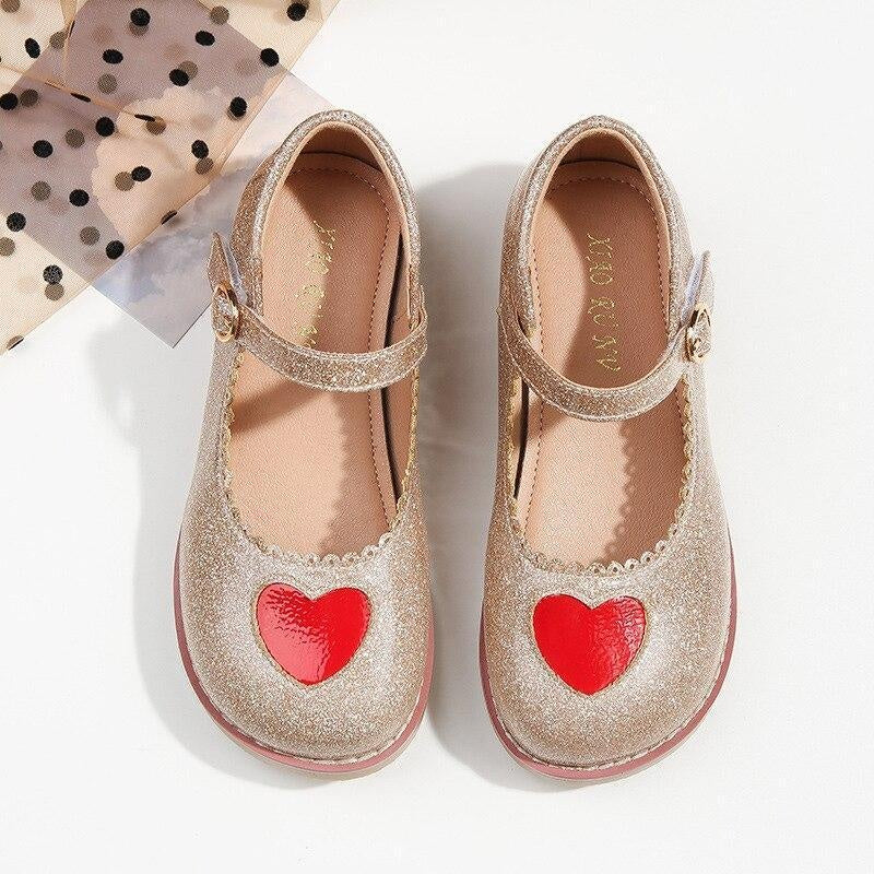 Kids Girls Princess Shoes Bottom Shoes  Leather Single Shoes