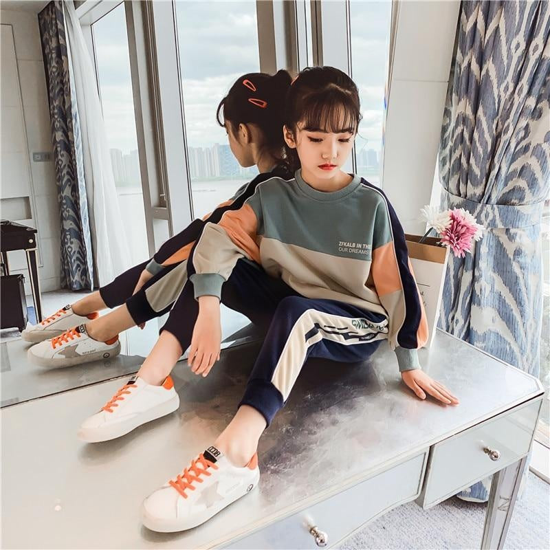 Kids Girls Sport Suit Long Sleeve Top & Bottoms Casual 2 Pcs for 2-12 Years - MomyMall