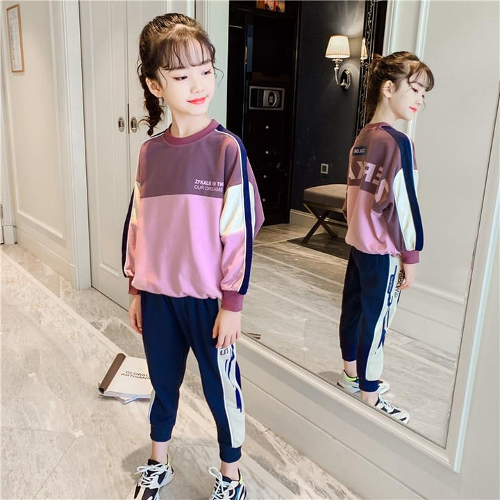 Kids Girls Sport Suit Long Sleeve Top & Bottoms Casual 2 Pcs for 2-12 Years - MomyMall