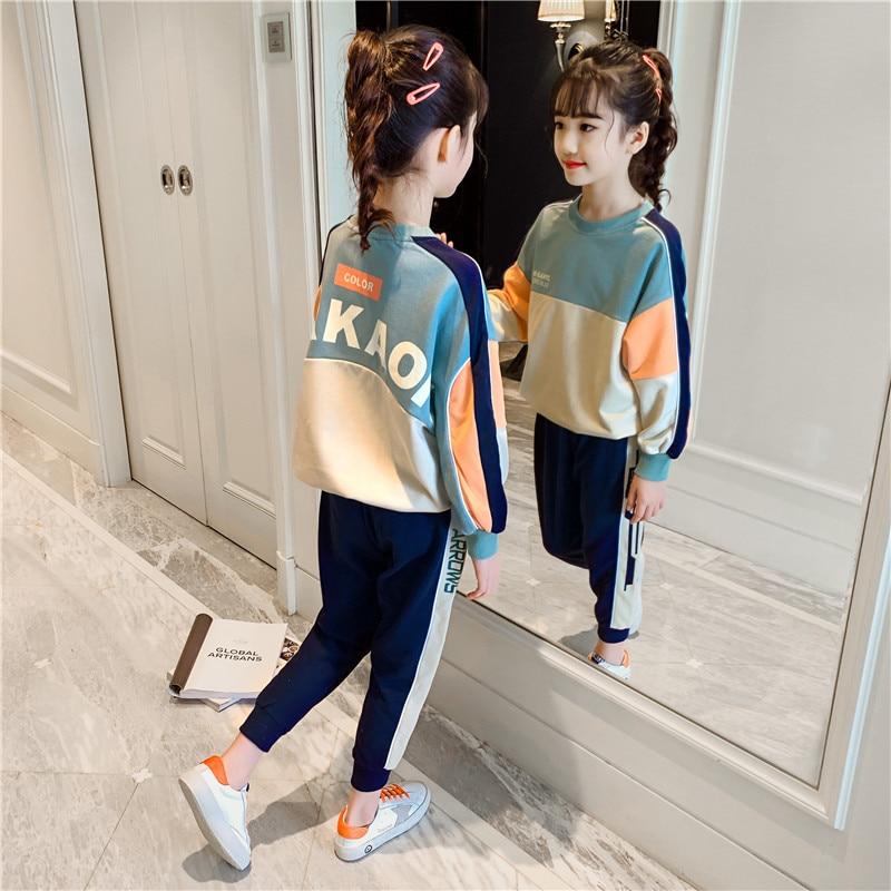 Kids Girls Sport Suit Long Sleeve Top & Bottoms Casual 2 Pcs for 2-12 Years - MomyMall Blue / 2-3Years