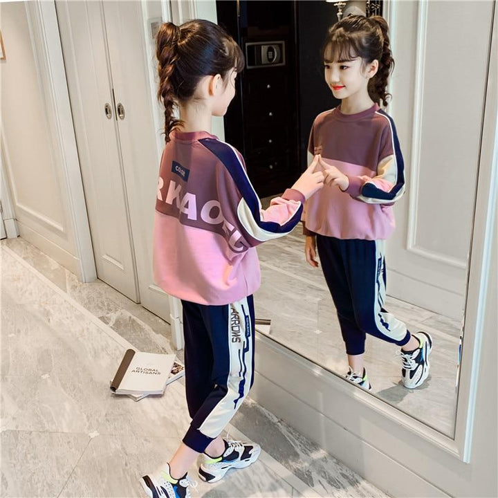 Kids Girls Sport Suit Long Sleeve Top & Bottoms Casual 2 Pcs for 2-12 Years - MomyMall
