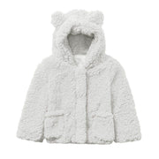Kids Jacket Winter Warm Fleece Hooded Teddy Bear Coat Outerwear - MomyMall Gray / 3-6 Months