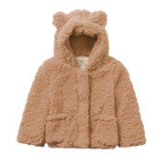 Kids Jacket Winter Warm Fleece Hooded Teddy Bear Coat Outerwear - MomyMall Brown / 3-6 Months