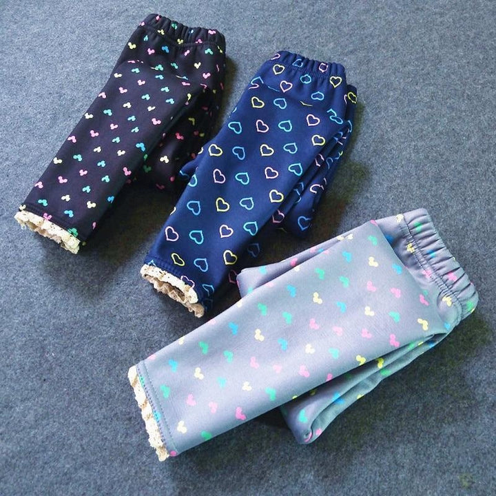 Kids Girls Thicken Leggings Autumn Winter Trousers Pants - MomyMall