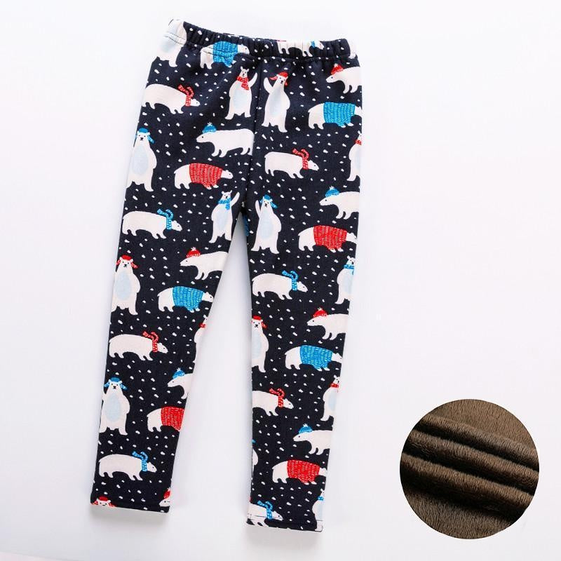 Kids Girls Thicken Leggings Autumn Winter Trousers Pants - MomyMall polar bear / 2-3 Years