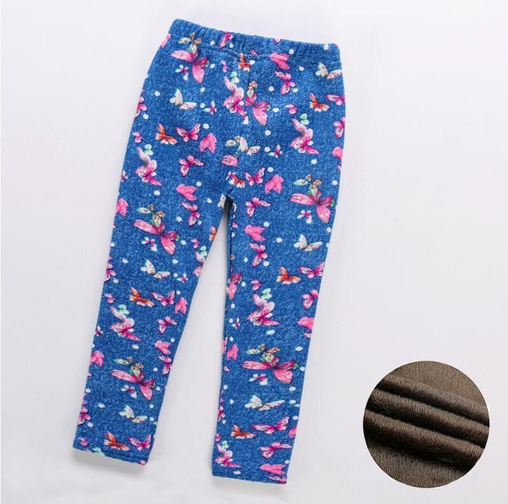 Kids Girls Thicken Leggings Autumn Winter Trousers Pants - MomyMall butterfly / 2-3 Years