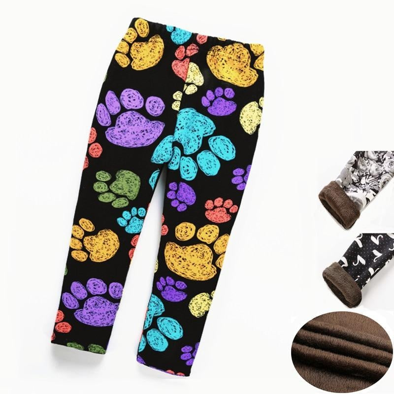 Kids Girls Thicken Leggings Autumn Winter Trousers Pants - MomyMall