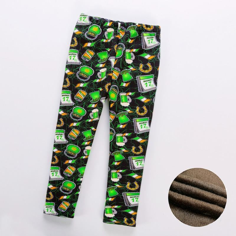 Kids Girls Thicken Leggings Autumn Winter Trousers Pants - MomyMall