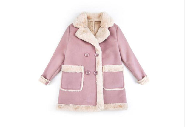 Girls Fashion Winter Woollen Jackets Outerwear Coat Warm Jackets 4-14 Years - MomyMall