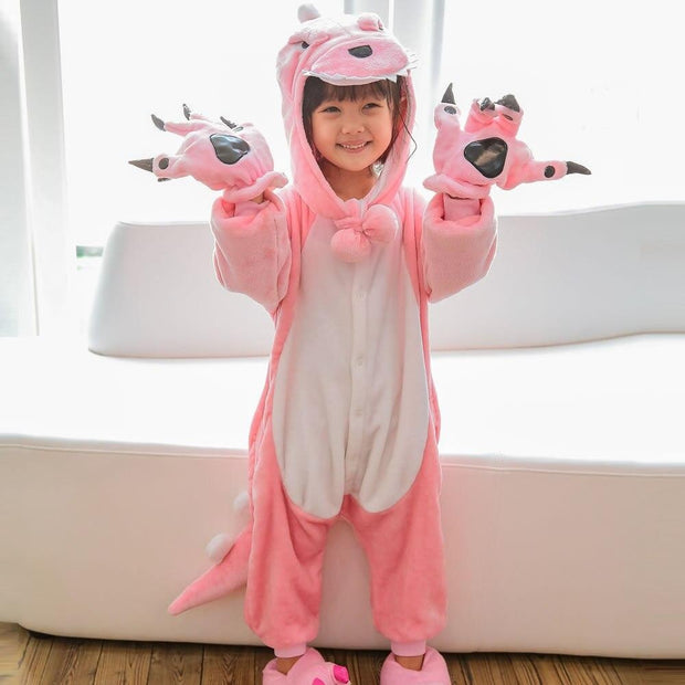 Pyjama une pièce pour enfants garçon fille hiver chaud pyjama dinosaure en flanelle 2-12 ans 